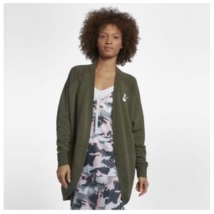 Army green Nike sports cardigan